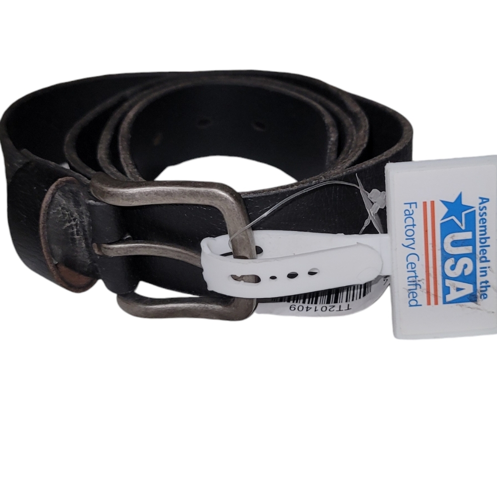 Leather Belt Black Mens 2XL Fits Waist 42"-46" Made USA Heavy Duty 1.25"W NWT